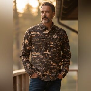 Columbia Mens XL Alderdale Point Cotton Long Sleeve Button Down Shirt Hunting